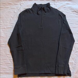 Crewcuts Muted Navy Long Sleeve 3/4 Zip Mock Neck Tee